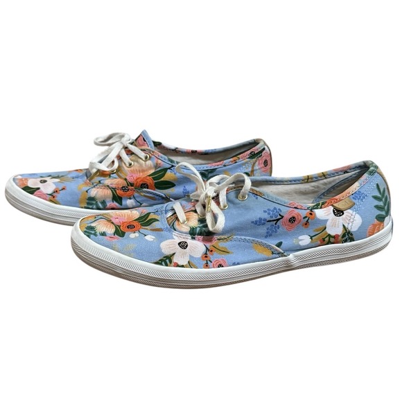 Keds Shoes - Keds Rifle Paper Co Garden Party Sneakers Womens 9.5 Blue Lace Up Floral Shoes‎